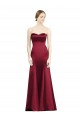 Satin Sweetheart Sleeveless Burgundy Long Bridesmaid Dress Kent