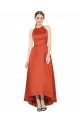 Satin Halter Neck Sleeveless High Low Bridesmaid Dress Kent