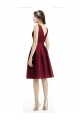 Satin Bateau Neck Sleeveless Knee Length Bridesmaid Gown Kent