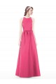 Satin Jewel Neck Sleeveless Keyhole Back Long Bridesmaid Dress Kent