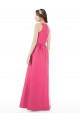 Satin Jewel Neck Sleeveless Keyhole Back Long Bridesmaid Dress Kent