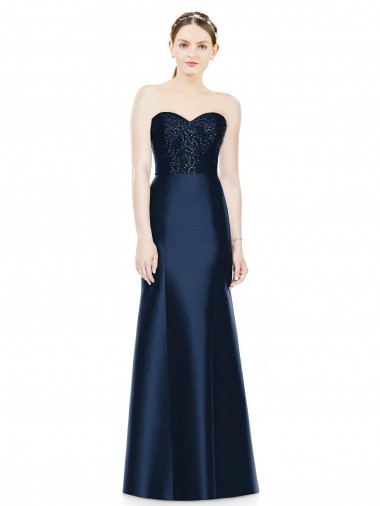 Satin Sweetheart Sleeveless Long Evening Dress / Bridesmaid Dress Kent