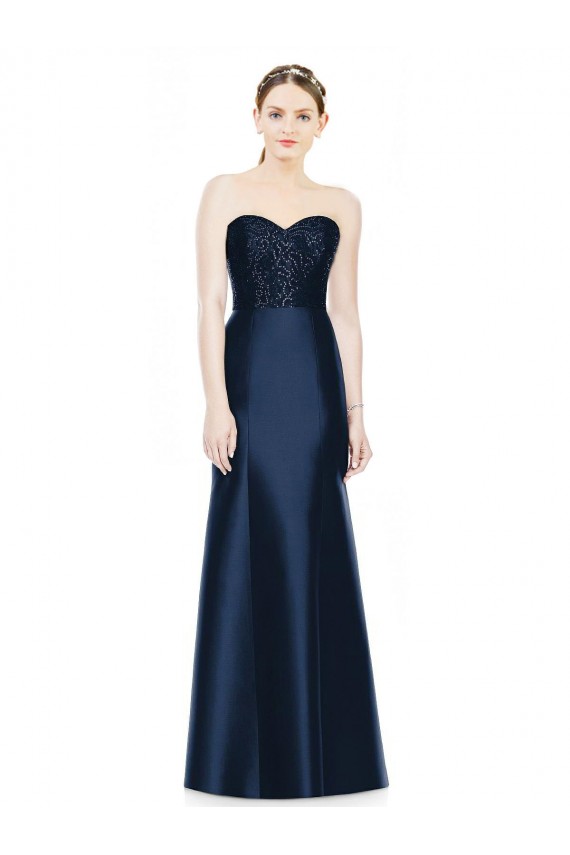 Satin Sweetheart Sleeveless Long Evening Dress / Bridesmaid Dress Kent