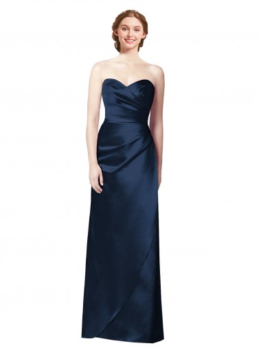 Satin Sweetheart Sleeveless A-Line Long Bridesmaid Dress Kent