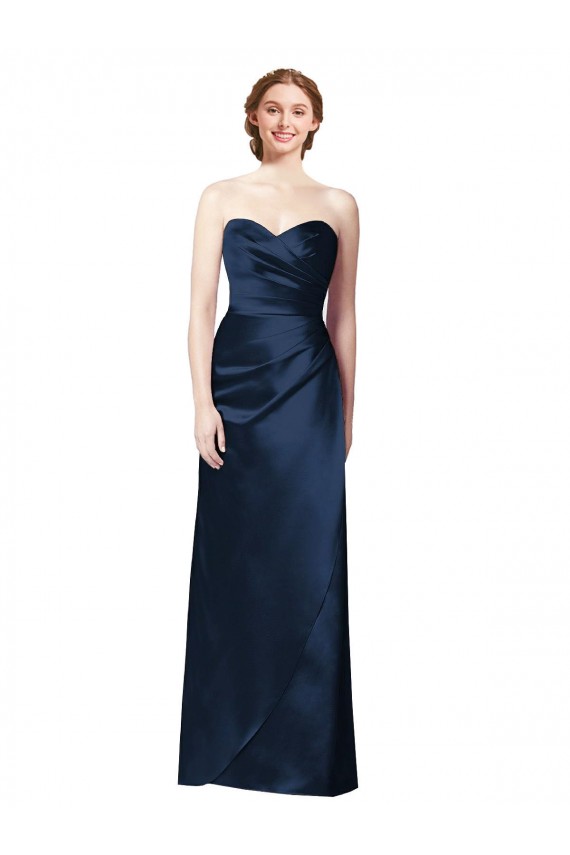 Satin Sweetheart Sleeveless A-Line Long Bridesmaid Dress Kent
