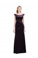 Satin Off the Shoulder Cap Sleeves Long Bridesmaid Dress Kent
