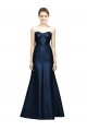 Satin Sweetheart Sleeveless Dark Navy Long Bridesmaid Dress Kent