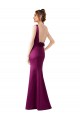 Satin Bateau Neck Sleeveless Open Back Long Black Tie Evening Gown / Prom Dress / Bridesmaid Dress Kent