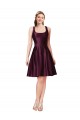 Satin Bateau Neck Sleeveless V-Back Knee Length Prom Dress / Bridesmaid Dress Kent