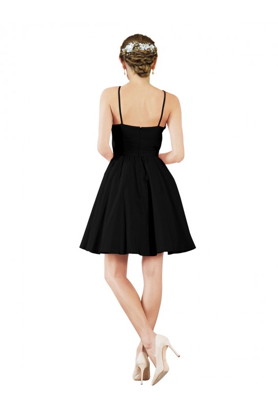 Satin Halter Neck Sleeveless Open Back Knee Length Bridesmaid Gown Kent