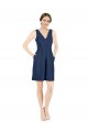 Satin V-Neck Sleeveless Open Back Knee Length Evening Gown / Bridesmaid Dress Kent