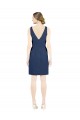 Satin V-Neck Sleeveless Open Back Knee Length Evening Gown / Bridesmaid Dress Kent