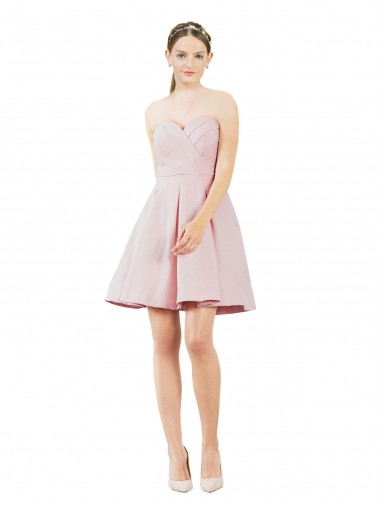 Satin Sweetheart Sleeveless Knee Length Evening Gown / Bridesmaid Dress Kent