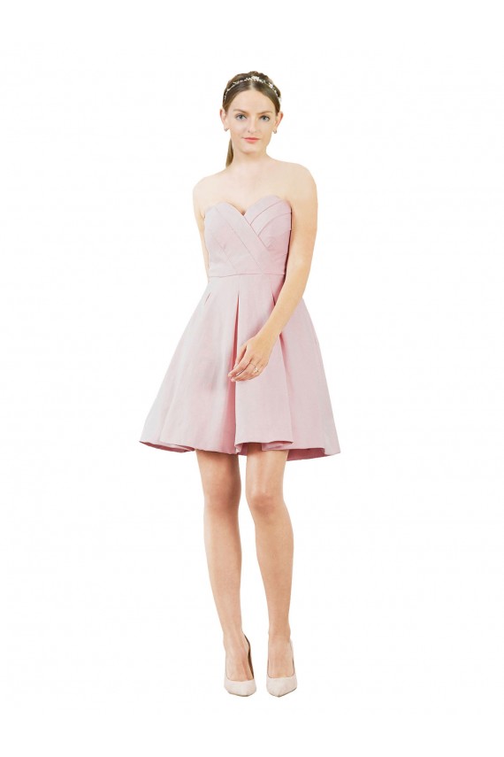 Satin Sweetheart Sleeveless Knee Length Evening Gown / Bridesmaid Dress Kent