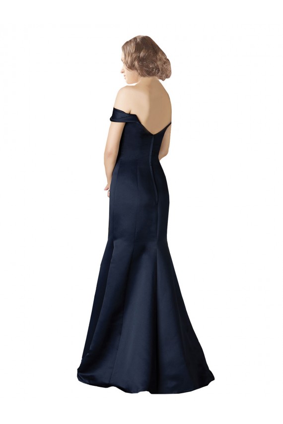 Satin Off the Shoulder Cap Sleeves Long Prom Dress / Bridesmaid Dress Kent