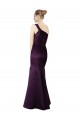 Satin One Shoulder Sleeveless Grape Long Prom Dress / Bridesmaid Dress Kent