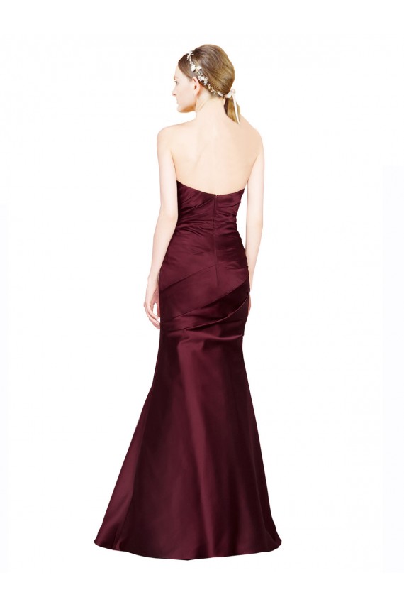 Satin Sweetheart Sleeveless Low Back Long Formal Evening Gown / Prom Dress / Bridesmaid Dress Kent