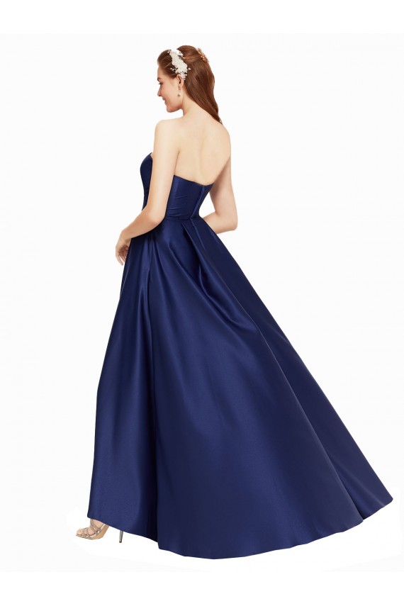 Satin Strapless Sleeveless Low Back Long High Low Evening Gown / Prom Dress / Bridesmaid Dress Kent