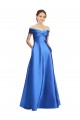 Satin Off the Shoulder Sleeveless Long Black Tie Evening Gown / Prom Dress / Bridesmaid Dress Kent