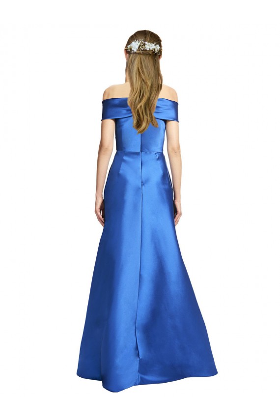 Satin Off the Shoulder Sleeveless Long Black Tie Evening Gown / Prom Dress / Bridesmaid Dress Kent