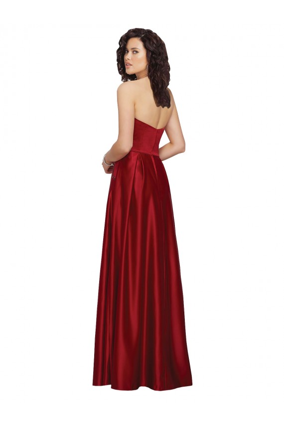 Satin Strapless Sleeveless Long Prom Dress / Bridesmaid Dress Kent