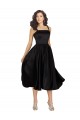 Satin Square Neck Sleeveless Knee Length Prom Dress / Bridesmaid Dress Kent
