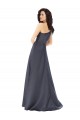 Satin One Shoulder Sleeveless Long Formal Evening Gown / Prom Dress / Bridesmaid Dress Kent