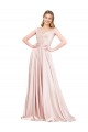 Satin Off the Shoulder Sleeveless Long Formal Evening Gown / Prom Dress / Bridesmaid Dress Kent