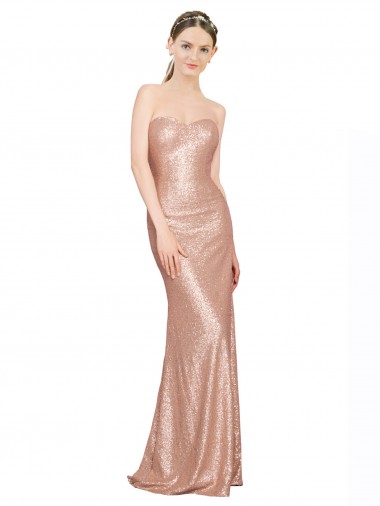Sequin Sweetheart Sleeveless Low Back Long Formal Evening Gown / Prom Dress / Bridesmaid Dress Kent