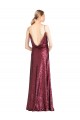 Sequin Halter Neck Sleeveless Burgundy Long Formal Evening Gown / Prom Dress / Bridesmaid Dress Kent