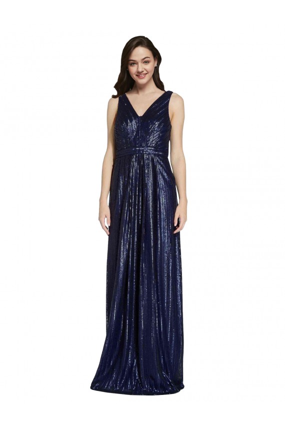 Sequin V-Neck Sleeveless V-Back Long Formal Evening Gown / Prom Dress / Bridesmaid Dress Kent