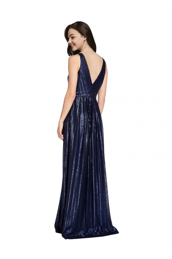 Sequin V-Neck Sleeveless V-Back Long Formal Evening Gown / Prom Dress / Bridesmaid Dress Kent