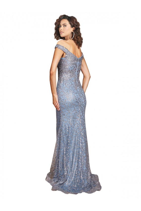 Sequin Off the Shoulder Sleeveless Long Formal Evening Gown / Prom Dress / Bridesmaid Dress Kent