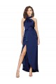 Silk like Satin Halter Neck Sleeveless Long High Low Evening Gown / Prom Dress / Bridesmaid Dress Kent