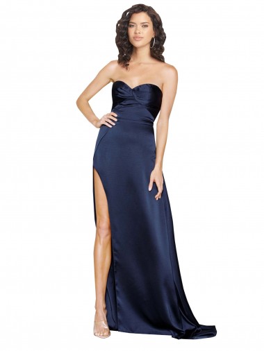 Silk like Satin Sweetheart Sleeveless Low Back Long Formal Evening Gown / Prom Dress / Bridesmaid Dress Kent