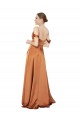 Silk like Satin Spaghetti Straps Cold Shoulder Low Back Long Formal Evening Gown / Prom Dress / Bridesmaid Dress Kent