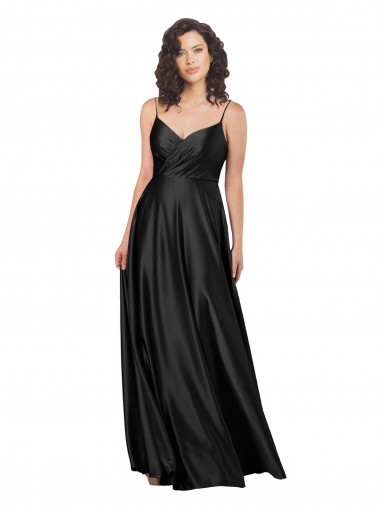 Silk like Satin V-Neck Sleeveless Low Back Long Formal Dress / Bridesmaid Dress Kent
