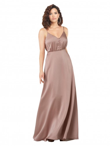 Silk like Satin V-Neck Sleeveless Long Formal Evening Gown / Bridesmaid Dress Kent