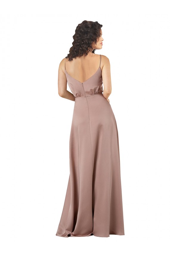 Silk like Satin V-Neck Sleeveless Long Formal Evening Gown / Bridesmaid Dress Kent