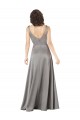 Silk like Satin V-Neck Sleeveless Long Formal Evening Gown / Prom Dress / Bridesmaid Dress Kent