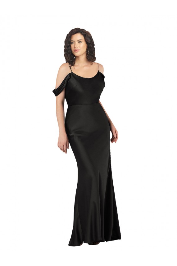 Silk like Satin Off the Shoulder Sleeveless Low Back Long Formal Dress / Bridesmaid Dress Kent