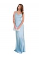 Silk like Satin Cowl Neck Sleeveless Open Back Light Sky Blue Long Formal Evening Gown / Prom Dress / Bridesmaid Dress Kent