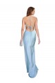 Silk like Satin Cowl Neck Sleeveless Open Back Light Sky Blue Long Formal Evening Gown / Prom Dress / Bridesmaid Dress Kent
