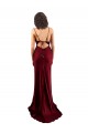 Silk like Satin Cowl Neck Sleeveless Open Back Burgundy Long Formal Evening Gown / Prom Dress / Bridesmaid Dress Kent