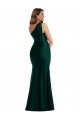 Silk like Satin One Shoulder Sleeveless Ever Green Long Formal Plus Size Evening Gown / Prom Dress / Bridesmaid Dress Kent