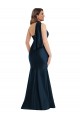 Silk like Satin One Shoulder Sleeveless Dark Navy Long Formal Plus Size Evening Gown / Prom Dress / Bridesmaid Dress Kent