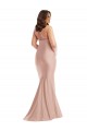 Silk like Satin Halter Neck Sleeveless Open Back Long Formal Plus Size Evening Gown / Prom Dress / Bridesmaid Dress Kent