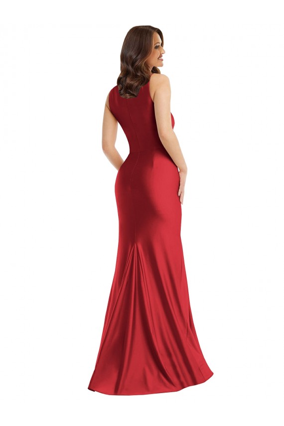 Silk like Satin Square Neck Sleeveless Long Formal Plus Size Evening Gown / Prom Dress / Bridesmaid Dress Kent