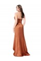 Silk like Satin Spaghetti Straps Sleeveless Low Back Long High Low Evening Gown / Prom Dress / Bridesmaid Dress Kent