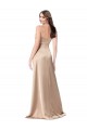 Silk like Satin Spaghetti Straps Sleeveless Low Back Champagne Pink Long Formal Evening Gown / Prom Dress / Bridesmaid Dress Kent